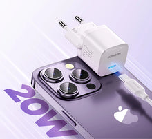 Заредете изображение във визуализатора на галерията – Joyroom JR-TCF02 USB-C PD 20W wall charger + USB-C cable - white
