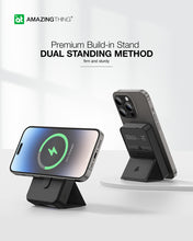 Заредете изображение във визуализатора на галерията – Amazing Thing Power bank 10000mAh TPM10KSBK - USB + Type C - magnetic with induction charger black
