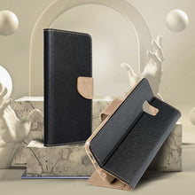 Заредете изображение във визуализатора на галерията – Fancy Book case for IPHONE 15 black / gold
