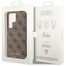 Заредете изображение във визуализатора на галерията – Guess GUHCS23LG4GFBR S23 Ultra S918 brown/brown hard case 4G Metal Gold Logo
