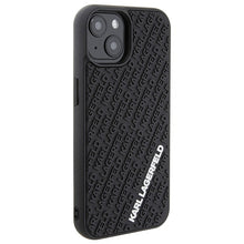 Заредете изображение във визуализатора на галерията – Original Pouch KARL LAGERFELD hardcase 3D Rubber Multi Logo KLHCP15S3DMKRLK for Iphone 15 Black
