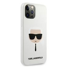 Заредете изображение във визуализатора на галерията – Karl Lagerfeld KLHCP12MSLKHWH iPhone 12/12 Pro 6,1" biały/white hardcase Silicone Karl`s Head

