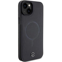 Заредете изображение във визуализатора на галерията – Mercedes Smooth Leather MagSafe case for iPhone 15 - black
