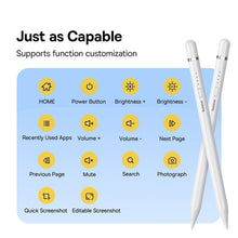 Заредете изображение във визуализатора на галерията – BASEUS smooth writing capacitive Stylus Writing 2 Lite LED (active version + wirelles + cable USB A to Lightning 8-pin) 130 mAh white P80015806211-02/BS-PS030
