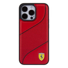 Заредете изображение във визуализатора на галерията – Ferrari Perforated Waves Metal Logo case for iPhone 15 Pro Max - red
