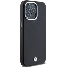 Заредете изображение във визуализатора на галерията – BMW Signature Wrapped Metal MagSafe case for iPhone 15 Pro Max - black
