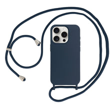 Заредете изображение във визуализатора на галерията – Strap Silicone Case for Iphone 15 design 1 navy

