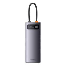 Заредете изображение във визуализатора на галерията – HUB 8in1 Baseus StarJoy USB-C to USB-C PD / 3x USB-A / HDMI / RJ-45 / SD TF - gray
