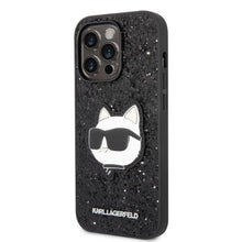 Заредете изображение във визуализатора на галерията – Karl Lagerfeld KLHCP14LG2CPK iPhone 14 Pro 6.1" black/black hardcase Glitter Choupette Patch
