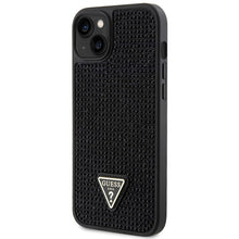 Заредете изображение във визуализатора на галерията – Original Case GUESS Rhinestone Triangle hardcase GUHCP14MHDGTPK for Iphone 14 Plus black
