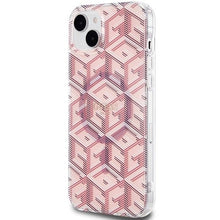 Заредете изображение във визуализатора на галерията – Original faceplate case GUESS GUHMP15MHGCUSTGP for iPhone 15 Plus (Magsafe / IML GCUBE / pink)
