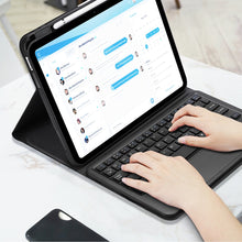 Заредете изображение във визуализатора на галерията – Dux Ducis Touchpad Keyboard Case for iPad 10.9'' 2022 (10th Gen.) bluetooth keyboard with trackpad black

