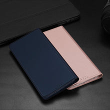 Заредете изображение във визуализатора на галерията – Dux Ducis Skin Pro Case For Xiaomi Redmi Note 12 5G / Poco X5 5G Flip Cover Card Wallet Stand Blue
