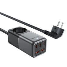 Заредете изображение във визуализатора на галерията – Acefast Z2 GaN 75W PD desktop charger 3x USB-C 2x USB-A - black and gray
