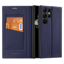 Заредете изображение във визуализатора на галерията – Dux Ducis Skin X2 case for Samsung Galaxy S23 Ultra flip case wallet stand blue
