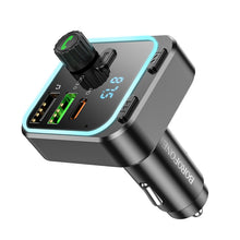 Заредете изображение във визуализатора на галерията – Borofone Transmitter FM BC53 Highway MP3, Bluetooth - 2xUSB + Type C - QC 3.0 18W PD 20W black
