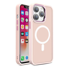 Заредете изображение във визуализатора на галерията – Armored Magnetic iPhone 13 Pro Max MagSafe Color Matte Case - pink
