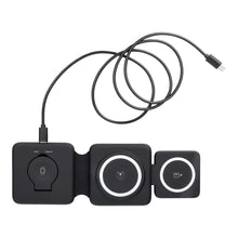 Заредете изображение във визуализатора на галерията – Wireless charger Qi 3in1 15W P14 working with MagSafe black
