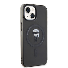 Заредете изображение във визуализатора на галерията – Original Pouch KARL LAGERFELD hardcase IML Ikonik Magsafe KLHMP15SHFCKNOK for Iphone 15 Black
