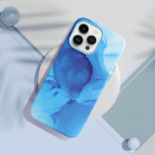 Заредете изображение във визуализатора на галерията – Leather Mag Cover for IPHONE 12 PRO blue splash
