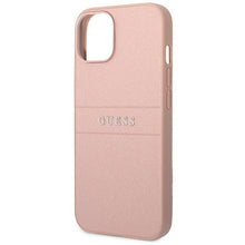 Заредете изображение във визуализатора на галерията – Original faceplate case GUESS GUHCP14SPSASBPI for iPhone 14 (Saffiano With Metal Logo / pink)

