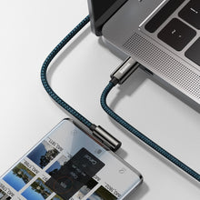 Заредете изображение във визуализатора на галерията – Baseus Legend Series Elbow Fast Charging USB Type C - USB Type C 100W 5A 2m blue (CACS000703)
