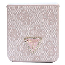 Заредете изображение във визуализатора на галерията – Original Case GUESS - hardcase Leather 4G Triangle Strass GUHCZF5P4TDPP  for Samsun Galaxy Z Flip 5 Pink
