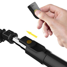 Заредете изображение във визуализатора на галерията – Selfie Stick - with detachable bluetooth remote control and tripod - K07 BLACK
