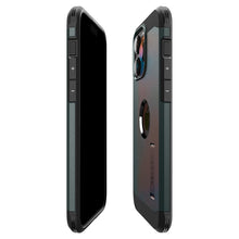 Заредете изображение във визуализатора на галерията – Spigen Tough Armor MagSafe case with stand for iPhone 15 Pro - green
