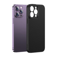 Заредете изображение във визуализатора на галерията – Armored case for iPhone 14 Pro compatible with MagSafe Baseus Synthetic Fiber tempered glass - black

