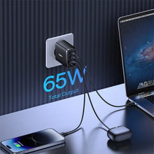 Заредете изображение във визуализатора на галерията – Baseus Cube Pro 65W GaN charger 2x USB-C USB-A - black
