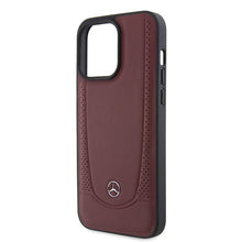 Заредете изображение във визуализатора на галерията – Original Case MERCEDES Leather Urban Bengale MEHCP15LARMRE for Iphone 15 Pro Red
