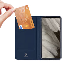 Заредете изображение във визуализатора на галерията – Dux Ducis Skin Pro Case for Google Pixel 7a Flip Card Wallet Stand Blue

