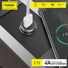 Заредете изображение във визуализатора на галерията – Foneng Car charger C15 - USB - 20W 4A silver
