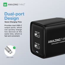 Заредете изображение във визуализатора на галерията – Amazing Thing Wall charger Speed Pro EUPD40WBK - 2xType C - PD 40W 3A black
