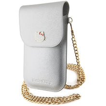 Заредете изображение във визуализатора на галерията – Original HELLO KITTY Handbag Leather Metal Logo Chain HKOWBPGHDLMS silver
