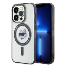 Заредете изображение във визуализатора на галерията – Original Pouch KARL LAGERFELD IML Choupette`s Head Magsafe KLHMP15XHCHNOTK for Iphone 15 Pro Max Transparent
