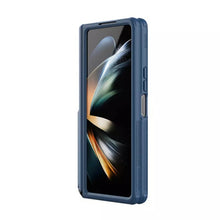 Заредете изображение във визуализатора на галерията – Nillkin Super Frosted Shield Fold Case for Samsung Galaxy Z Fold 5 5G blue (pen holder)
