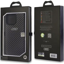 Заредете изображение във визуализатора на галерията – Audi Carbon Fiber iPhone 14 Pro Max 6.7" black/black hardcase AU-TPUPCIP14PM-R8/D2-BK
