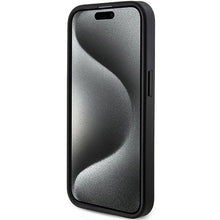 Заредете изображение във визуализатора на галерията – Original faceplate case GUESS GUHMP15LG4GFRK for iPhone 15 Pro (Magsafe / 4G Ring classic logo / black)
