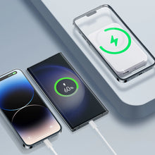 Заредете изображение във визуализатора на галерията – Joyroom Power Bank 10000mAh 20W Power Delivery Quick Charge Magnetic Qi 15W Wireless Charger for iPhone Compatible with MagSafe White (JR-W020 white)
