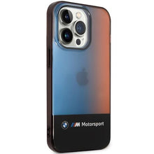 Заредете изображение във визуализатора на галерията – Case BMW BMHCP14L22HMGK iPhone 14 Pro 6.1" black/black Half Tricolor
