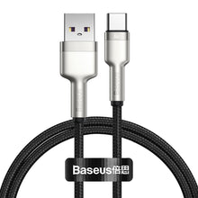 Заредете изображение във визуализатора на галерията – Baseus Cable Cafule Metal - USB to Type C - 66W 1 metre (CAKF000101) black
