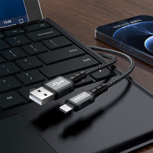 Заредете изображение във визуализатора на галерията – Acefast cable usb a a to lightning 8-pin mfi 2,4a aluminum alloy c1-02 1,2 m deep space gray
