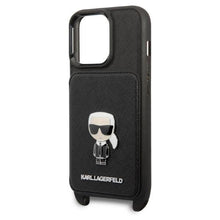 Заредете изображение във визуализатора на галерията – Karl Lagerfeld KLHCP13XSAIPCK iPhone 13 Pro Max 6.7" hardcase black/black Saffiano Metal Ikonik
