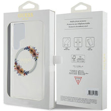 Заредете изображение във визуализатора на галерията – Guess IML Flowers Wreath MagSafe case for Samsung Galaxy S24 Ultra - transparent
