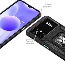 Заредете изображение във визуализатора на галерията – Wozinsky Ring Armor Case for Xiaomi Redmi Note 11E /Redmi 10 5G / Redmi 10 Prime+ 5G / Poco M4 5G Armor Cover Magnetic Holder Ring Black
