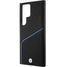 Заредете изображение във визуализатора на галерията – Original Case BMW hardcase Signature Leather Textured &amp; Line MagSafe BMHMS24L23RDCLK for Samsung Galaxy S24 Ultra Black
