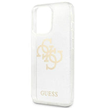 Заредете изображение във визуализатора на галерията – Guess GUHCP13XPCUGL4GTR iPhone 13 Pro Max 6,7" transparent hard case Glitter 4G Big Logo
