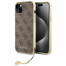 Заредете изображение във визуализатора на галерията – Guess GUHCP15SGF4GBR iPhone 15 6.1" brown/brown hardcase 4G Charms Collection
